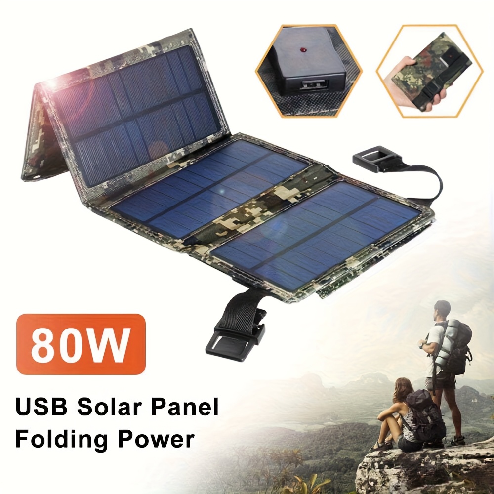 【ソーラーパネル】80Wポータブル折りたたみ式ソーラーパネル - Outdoor In Camping のレビューと価格