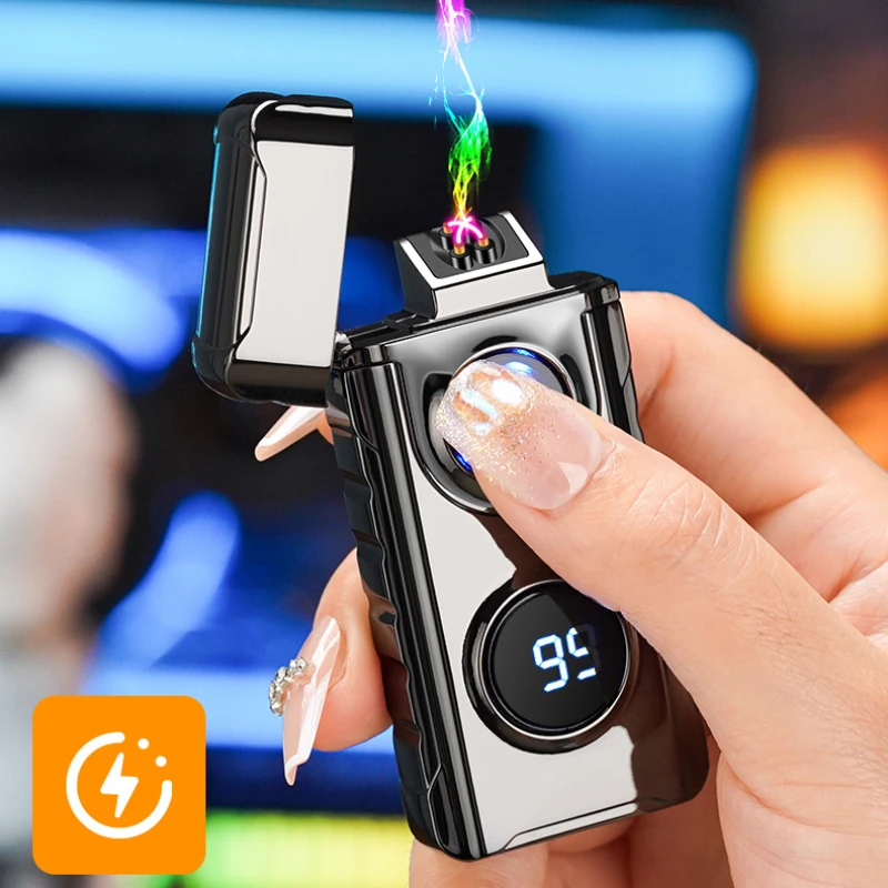 デュアルアークデジタルディスプレイライター,金属,防風,タイ - Outdoor Windproof Lighter のレビューと価格