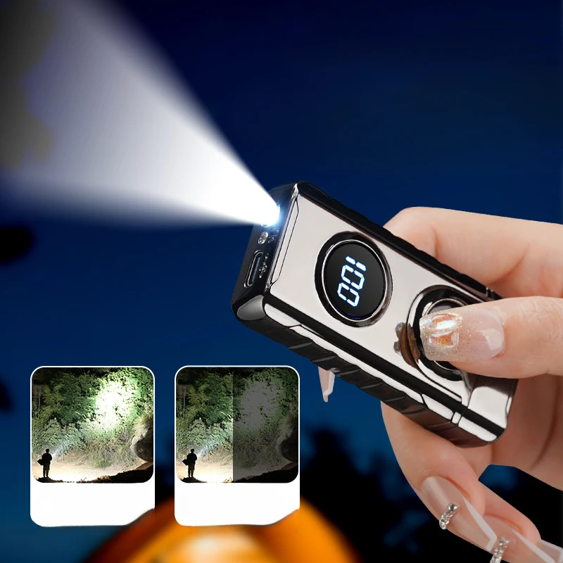 デュアルアークデジタルディスプレイライター,金属,防風,タイ - Outdoor Windproof Lighter のレビューと価格