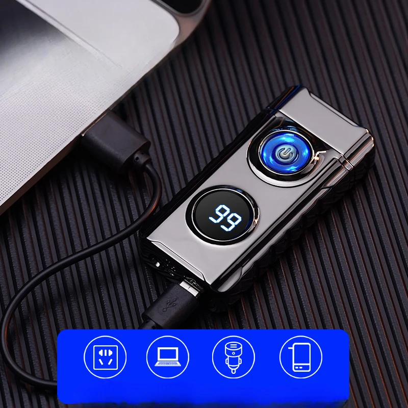デュアルアークデジタルディスプレイライター,金属,防風,タイ - Outdoor Windproof Lighter のレビューと価格