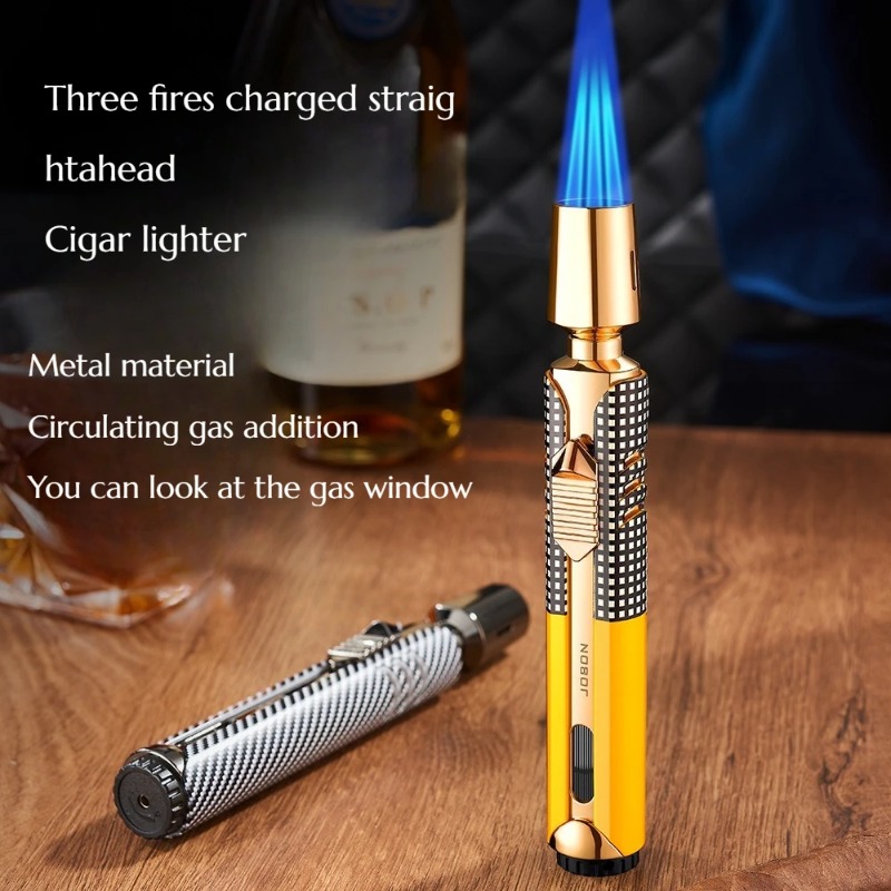 JOBONメタル3フレーム防風ジェットブルーフレームブタンガ - Outdoor Windproof Lighter のレビューと価格
