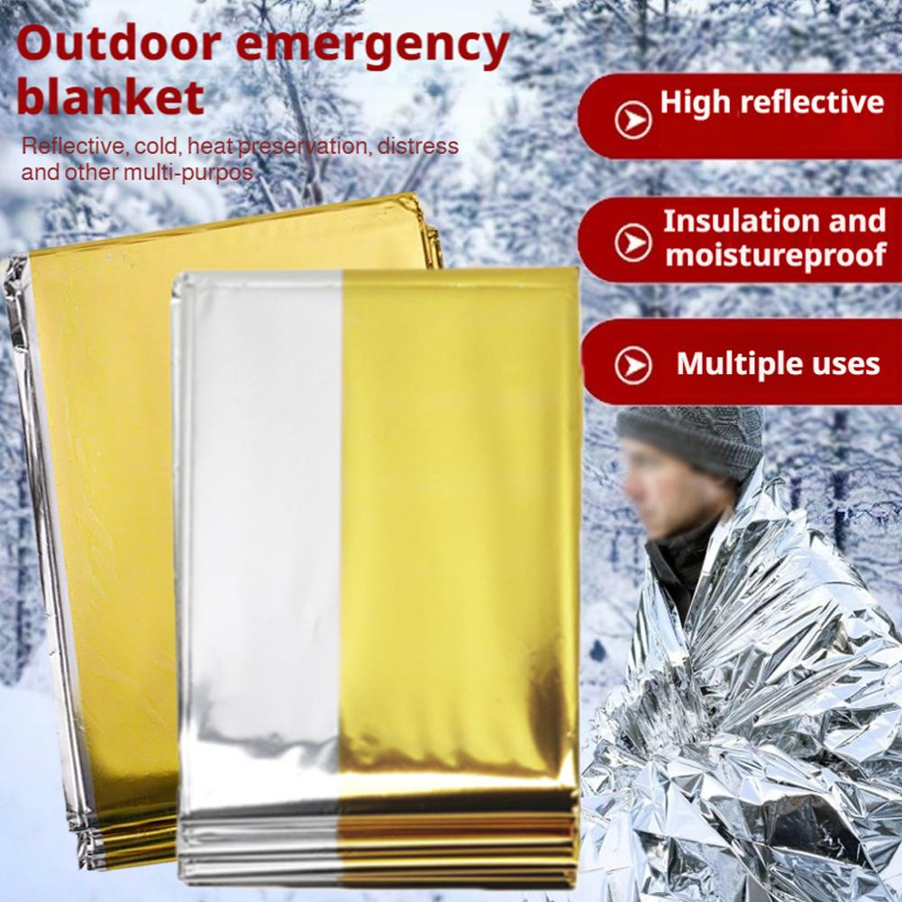 低体温症救助用救急キャンプキット、保温用アルミ箔、救命用保温 - Emergency Mylar Blanket のレビューと価格