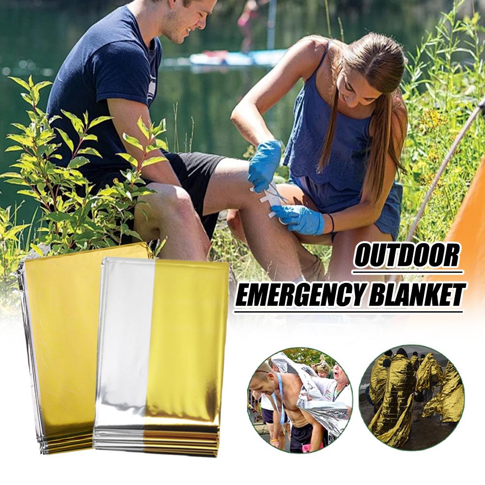 低体温症救助用救急キャンプキット、保温用アルミ箔、救命用保温 - Emergency Mylar Blanket のレビューと価格