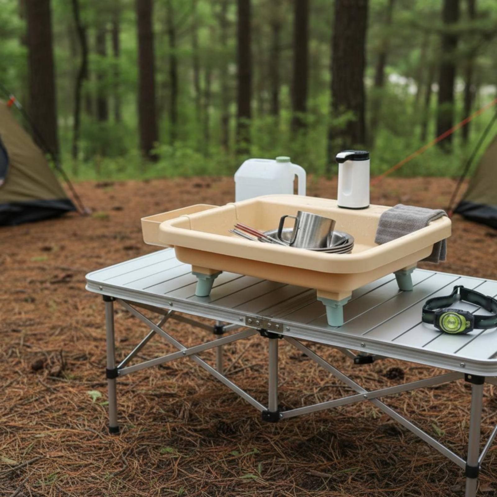 ポータブル手洗いステーション シングルボタン機能付き キャン - Outdoor In Camping のレビューと価格