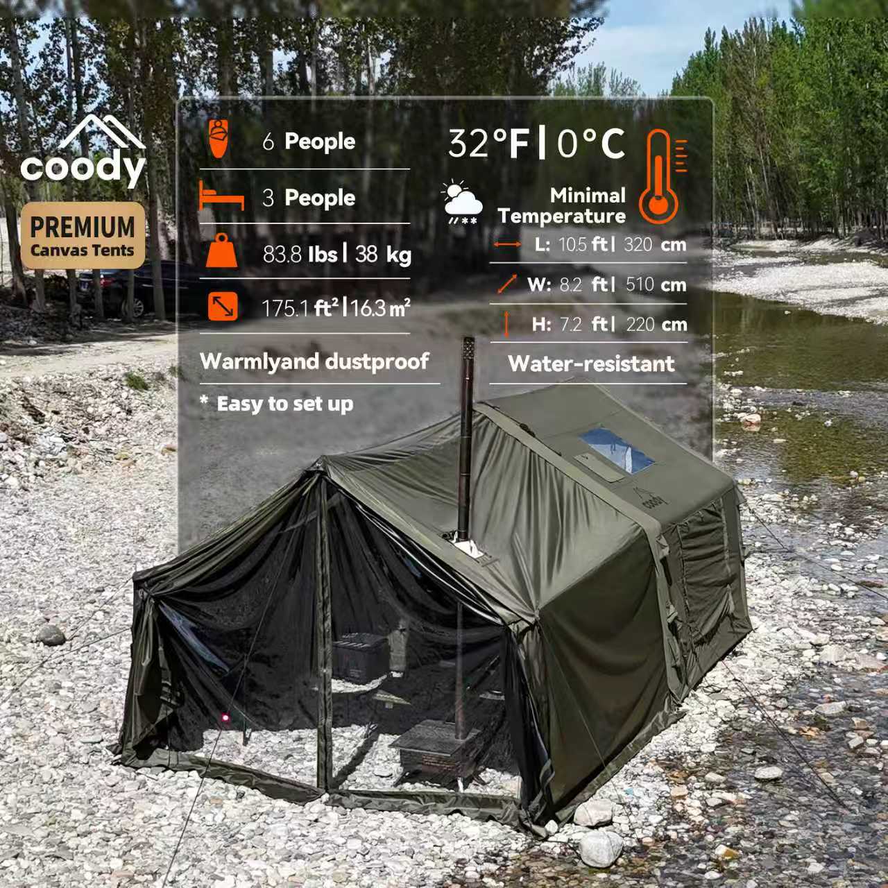 8.0+フレーム付きエアテント-アーミーグリーンテント グラ - Camping Zelt Outdoor のレビューと価格