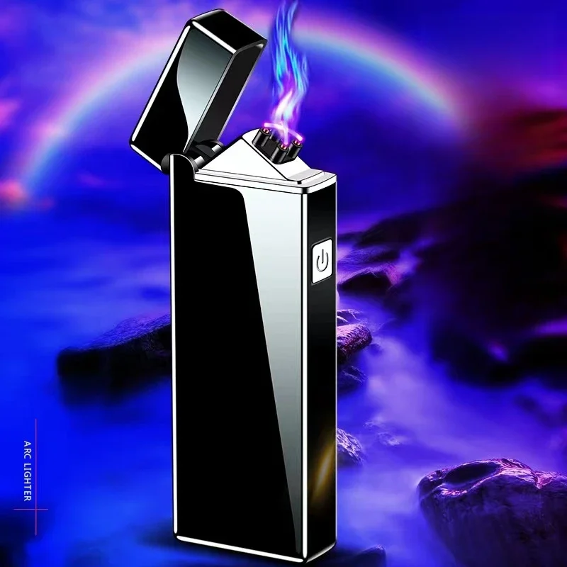 防風電子タバコライター,デュアルアークパルス,USB充電,ア - Outdoor Windproof Lighter のレビューと価格