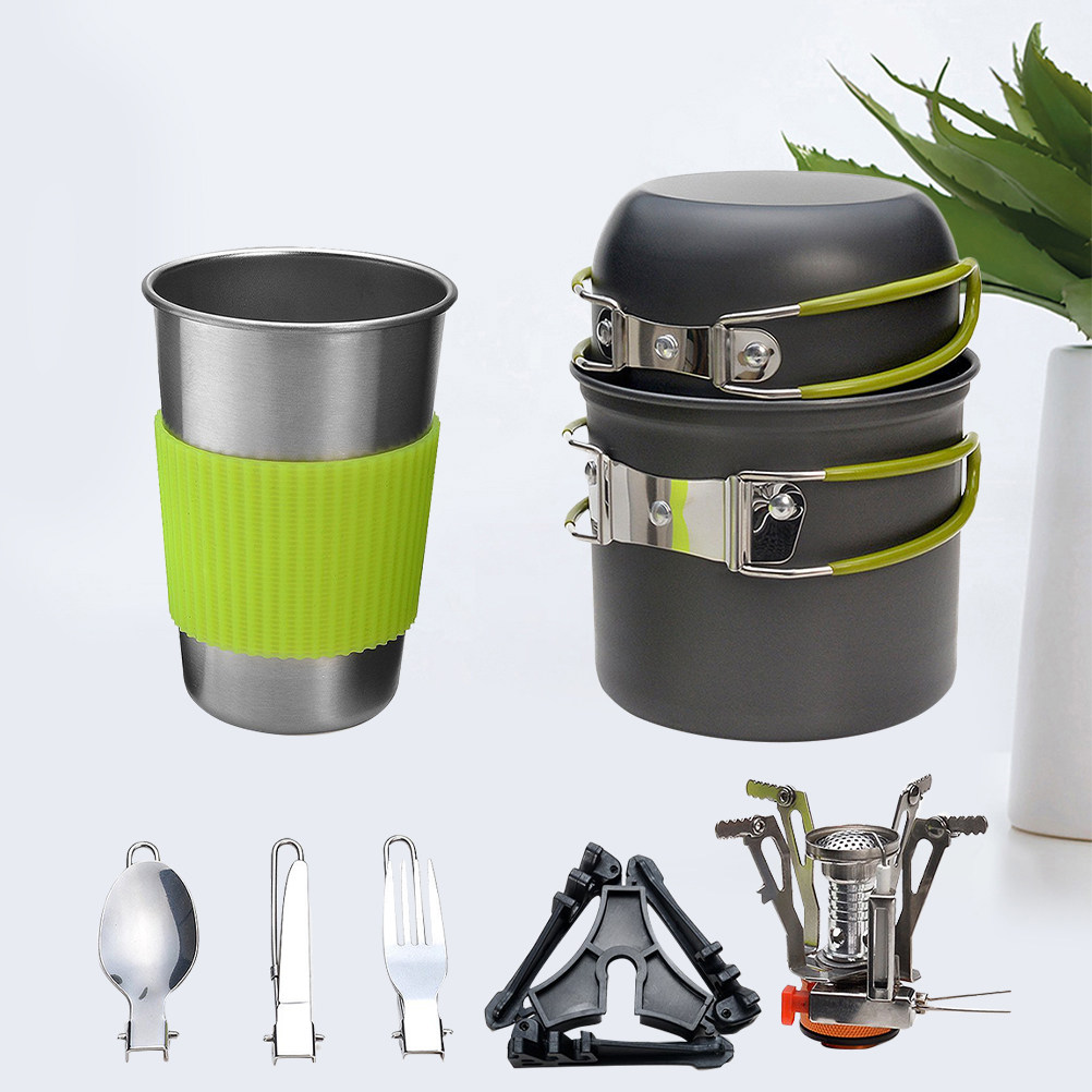 アウトドアキャンプ調理器具セット軽量ポータブルポットキットハ - Outdoor Camping Cooking Set のレビューと価格