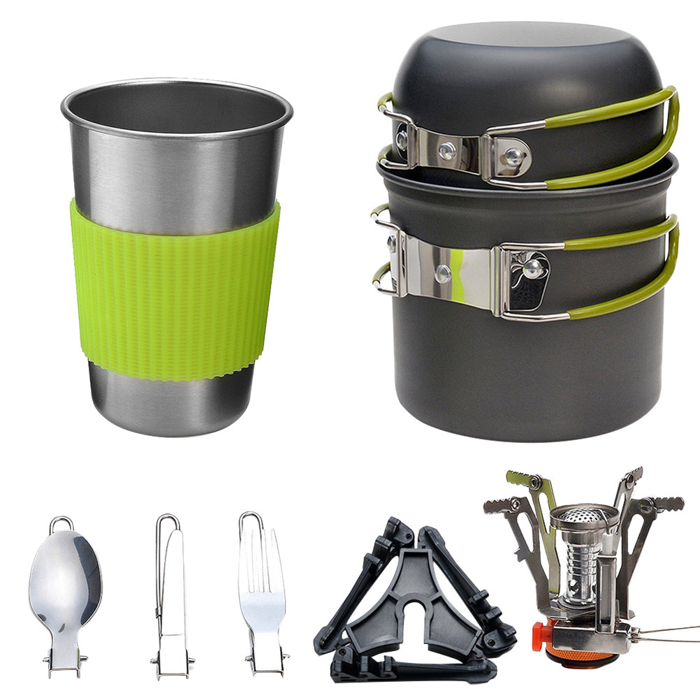 アウトドアキャンプ調理器具セット軽量ポータブルポットキットハ - Outdoor Camping Cooking Set のレビューと価格